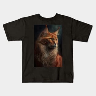 Serious Cat portrait Kids T-Shirt